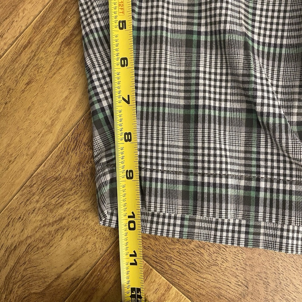 Tommy Bahama Shorts Mens 35 Plaid Golf Gray Green Casual Nylon Stretch - Picture 7 of 7